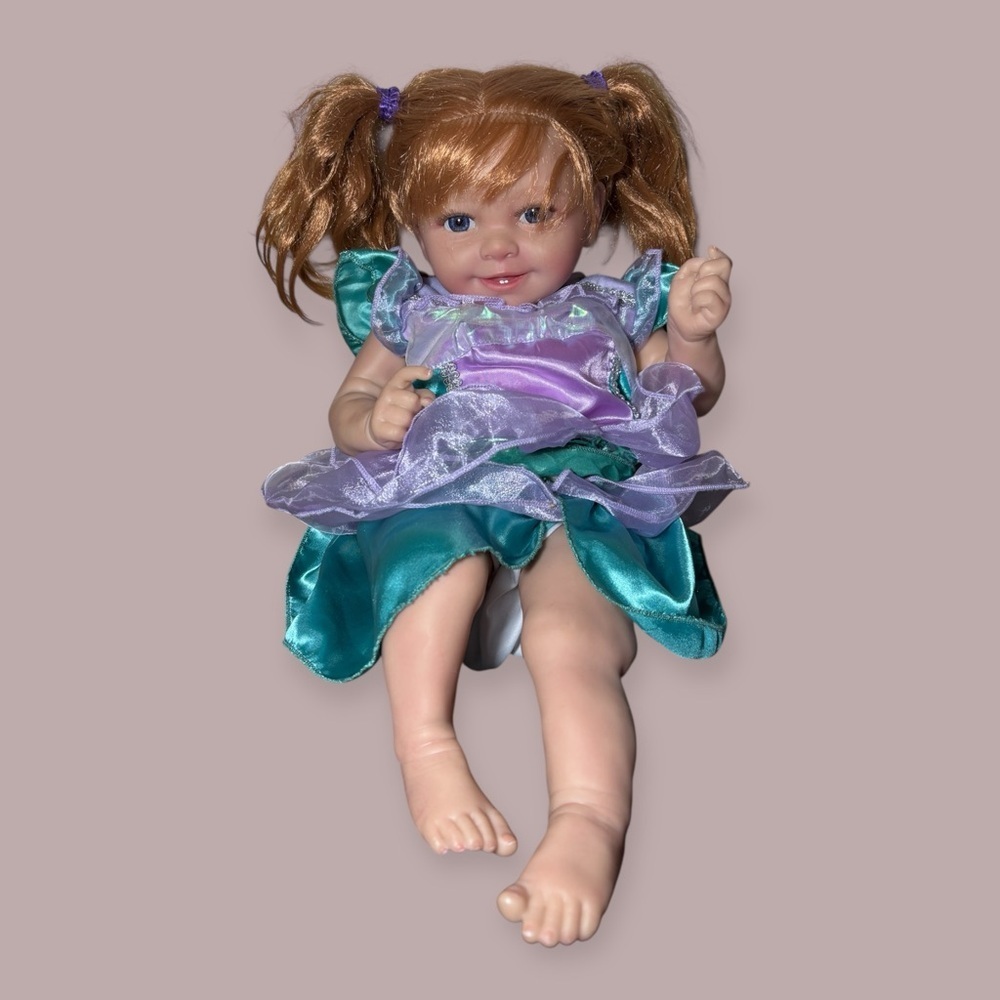 Purple & Teal Toddler Doll in Party Dress - Kids Toys